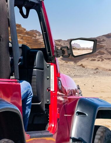 JOYTUTUS Wrangler Mirrors Doors Off Compatible with Wrangler JK TJ 1997-2018, Easy-Install Quick Release No Vibrate & Wobble Wrangler Doorless Side Mirrors for Safe Doors Off Driving (Not Fit JL) in Kuwait