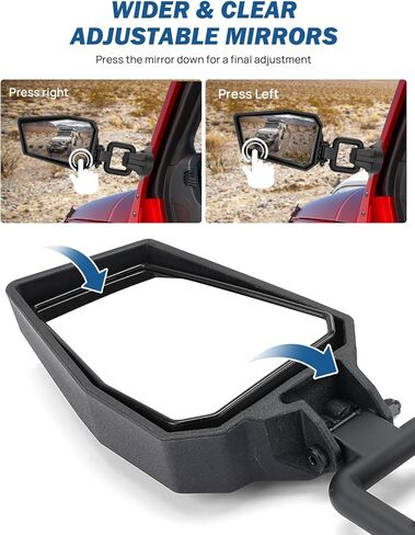 JOYTUTUS Wrangler Mirrors Doors Off Compatible with Wrangler JK TJ 1997-2018, Easy-Install Quick Release No Vibrate & Wobble Wrangler Doorless Side Mirrors for Safe Doors Off Driving (Not Fit JL) in Kuwait
