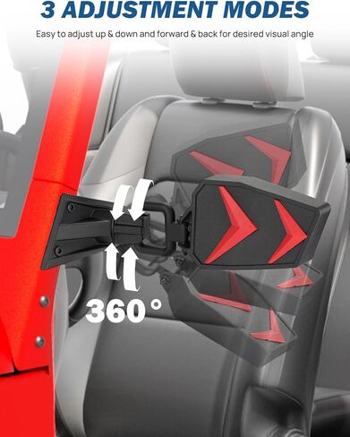 JOYTUTUS Wrangler Mirrors Doors Off Compatible with Wrangler JK TJ 1997-2018, Easy-Install Quick Release No Vibrate & Wobble Wrangler Doorless Side Mirrors for Safe Doors Off Driving (Not Fit JL) in Kuwait