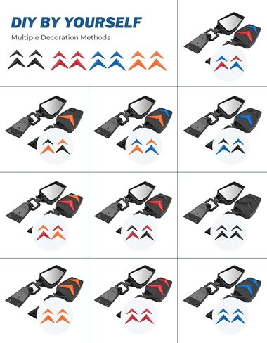 JOYTUTUS Wrangler Mirrors Doors Off Compatible with Wrangler JK TJ 1997-2018, Easy-Install Quick Release No Vibrate & Wobble Wrangler Doorless Side Mirrors for Safe Doors Off Driving (Not Fit JL) in Kuwait