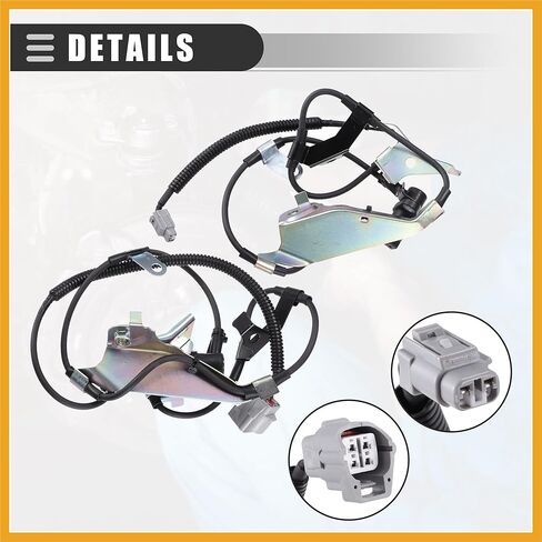 مستشعر ABS أمامي يسار يمين، مستشعر سرعة العجلة، لسيارة لكزس LX470 1998-2007، معدن، رقم 8954260040/8954360040، أسود، قطعتان بديلتان in Saudi Arabia