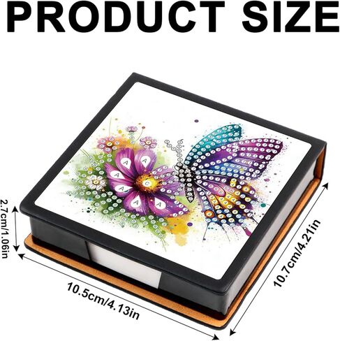 2 pcs Butterfly Diamond Painting Kit Note Box,Memo Paper Storage Box Diamond Art,Sticky Note Holder Diamond Art,Diamond Painting Memo Pad for Office Desk. (Butterfly) in Kuwait