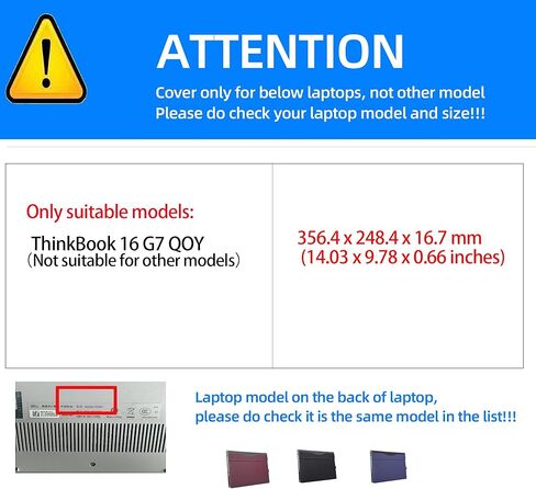 Laptop Case for Lenovo ThinkBook 16 G7 QOY Laptop [not Compatible with Any Other Model] ， 2 in 1 PU Leather Inside Pocket Cover (Wine red) in Saudi Arabia