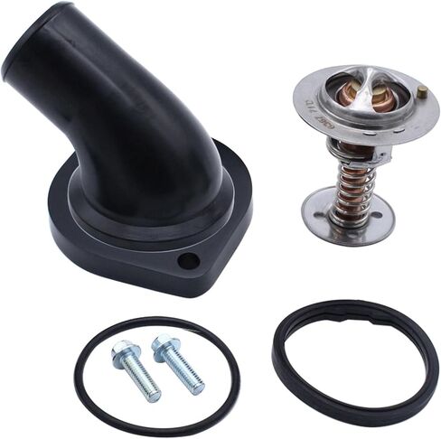 1 Set SHLPDFM Polished Aluminium Black 45° Water Neck & 160° Thermostat kit Compatible with Ls1, Ls2, Ls3, Ls7, Ls9, Lsa, L76, L92 Chevy (gm) Engines in Saudi Arabia