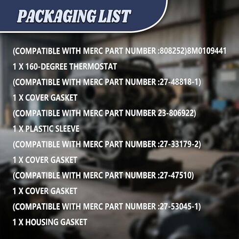 طقم ترموستات 160 درجة مع غلاف بلاستيكي يحل محل 807252Q5 متوافق مع محركات Mercruiser 4.3L 5.0L 5.7L 7.4L 8.2L GM البحرية 1987-2016 in Saudi Arabia