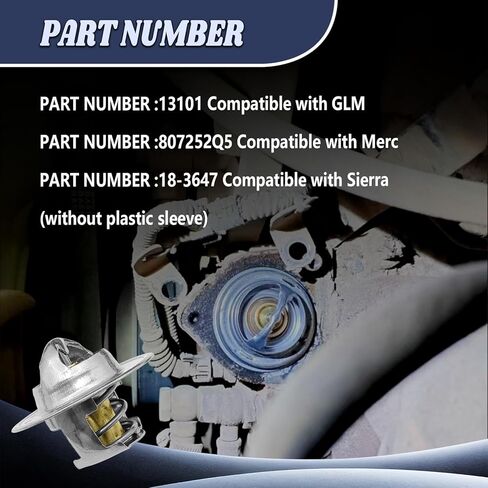 طقم ترموستات 160 درجة مع غلاف بلاستيكي يحل محل 807252Q5 متوافق مع محركات Mercruiser 4.3L 5.0L 5.7L 7.4L 8.2L GM البحرية 1987-2016 in Saudi Arabia