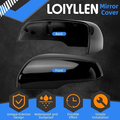 Driver Side Mirror Cover Replacement for Ford Edge 2015 2016 2017 2018 2019 2020 - Left Side Mirror Covers, Rear View Mirror Cap Accessories With Lamp, Black in Saudi Arabia