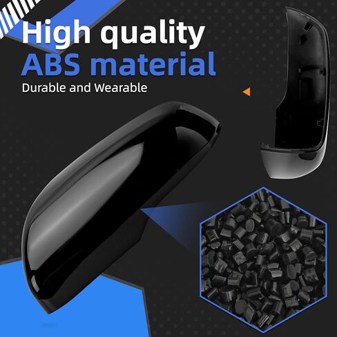 Driver Side Mirror Cover Replacement for Ford Edge 2015 2016 2017 2018 2019 2020 - Left Side Mirror Covers, Rear View Mirror Cap Accessories With Lamp, Black in Saudi Arabia