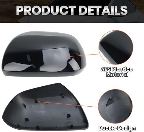 Compatible with 2012-2020 Toyota Sienna Left Side Mirror Cover Cap, Black Driver Side Clip-on Mirror Cap Replacement Without Turn Signal Light Replaces for 87945-08010 in Kuwait