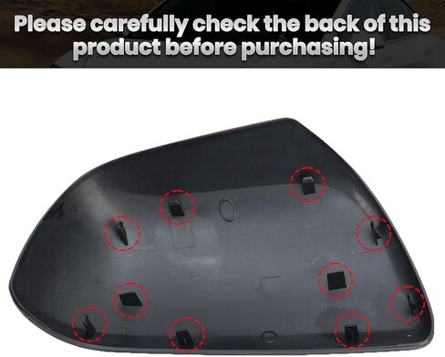 Compatible with 2012-2020 Toyota Sienna Left Side Mirror Cover Cap, Black Driver Side Clip-on Mirror Cap Replacement Without Turn Signal Light Replaces for 87945-08010 in Kuwait