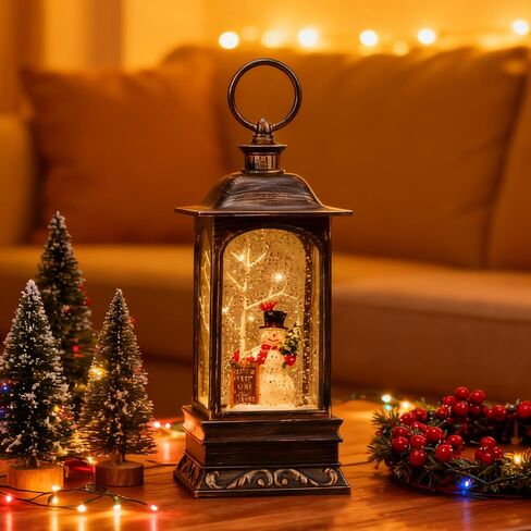 Cardinal Christmas Decorations Musical Snow Globe Lantern, Lighted Snow Globe with Swirling Glitter, 3 AA Battery Operated & USB Powered, Cardinal in Kuwait