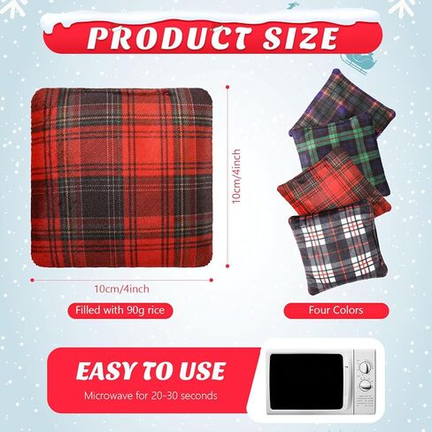 4 Pcs Microwave Hand Warmers Reusable Flannel Hand Warmers with Rice Microwavable Hand Warmers Cold Heating Pack Rice Therapy Bag for Colleagues Stocking Stuffer in Saudi Arabia