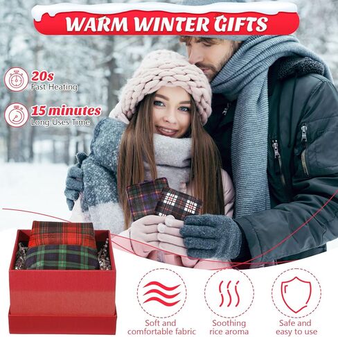 4 Pcs Microwave Hand Warmers Reusable Flannel Hand Warmers with Rice Microwavable Hand Warmers Cold Heating Pack Rice Therapy Bag for Colleagues Stocking Stuffer in Saudi Arabia