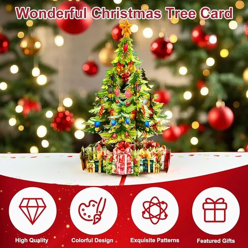 Funny Pop Up 3D Christmas Tree Card with Envelope for Kids, Women & Men - Merry Christmas & Birthday Greeting Cards in Saudi Arabia