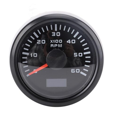 52mm 2inch Car 6000RPM Tachometer Gauge with Hour Meter 7 Color Backlight RPM Meter Kit for Truck Tractor Car RV Boat (White Dial Silver Cover CX6228) in Saudi Arabia
