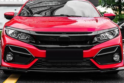 Carbon Fiber 4 Pcs Car Front Fog Light Lamp Frame Cover Trim Strip Emblems Compatible for Honda Civic Hatchback 2020-2021-2022-2023-2024 in Saudi Arabia