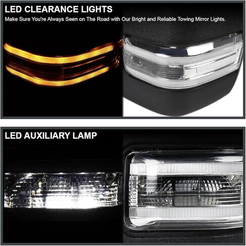 Spec-D Tuning Power Heated Sequential LED Signal Towing Mirrors Compatible with 2017-2019 Ford F-250, F-350 Super Duty, Left + Right Pair Left + Right Pair in Saudi Arabia