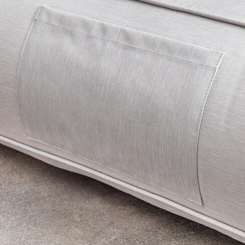 California Sun Allora Luxury Inflatable Fabric Sun Lounger Pool Float Chaise - Poolside Lounge Chair - Deluxe Ultra-Wide Floating Day Bed (Beige) in Saudi Arabia