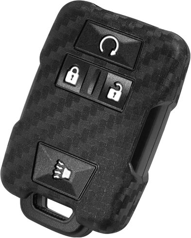 Key Fob Case Cover Carbon Fiber Pattern Silicone Cover Compatible with Chevrolet Colorado Silverado Suburban Tahoe Compatible with GMC Canyon Sierra Yukon Yukon XL 4 ButtonKeyless Entry Remote in Saudi Arabia