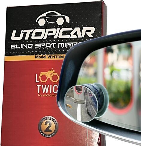 Blind Spot Convex Car Rear View Mirror: Rearview/Side Stick On Mirror Automotive Accessories | Narrow Blindspot Mirrors For Car By Utopicar (2 pack) in Kuwait