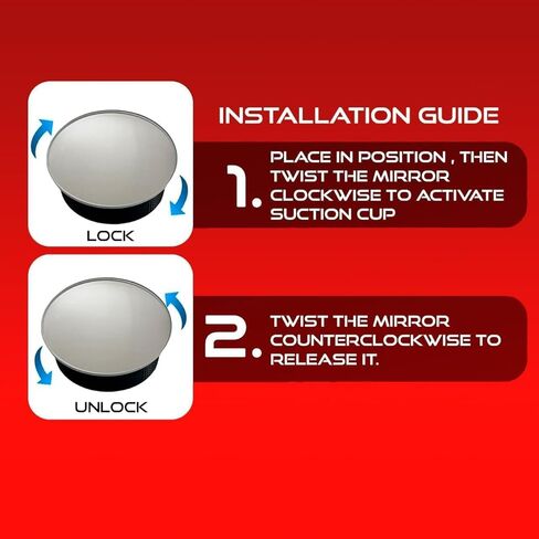 Blind Spot Convex Car Rear View Mirror: Rearview/Side Stick On Mirror Automotive Accessories | Narrow Blindspot Mirrors For Car By Utopicar (2 pack) in Kuwait