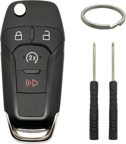 غطاء غطاء مفتاح Fob Shell يناسب Ford F-150 F-250 F-350 2015 2016 2017 2018 2019 2020 2022 Explorer F-350 F-450 Ranger Ecosport Bronco غطاء التحكم عن بعد للسيارة N5F-A08TAA (3 أزرار A) in Kuwait
