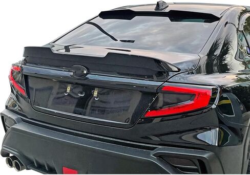 IKON MOTORSPRTS, Trunk Spoiler Compatible with 2022-2025 Subaru WRX 5th, Unpainted Black ABS Plastic V2 Style Rear Deck Lid Spoiler Tail Trim Wing, 2023 in Saudi Arabia