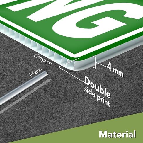 4PC Directional Parking Signs Arrows with Stakes - 15x8 Double Sided Coroplast Parking Signs for Outside - Event Sign - Arrow Signs with Stakes in Kuwait