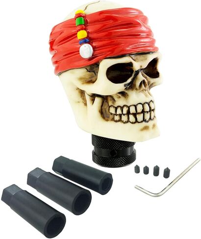 Arenbel Skull Racing Speed Shift Knob Skeleton Pirate Style Gear Shifter Stick Lever Handle Replacement Fit Most Manual Automatic Cars in Saudi Arabia