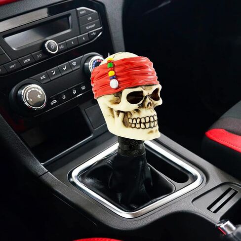 Arenbel Skull Racing Speed Shift Knob Skeleton Pirate Style Gear Shifter Stick Lever Handle Replacement Fit Most Manual Automatic Cars in Saudi Arabia