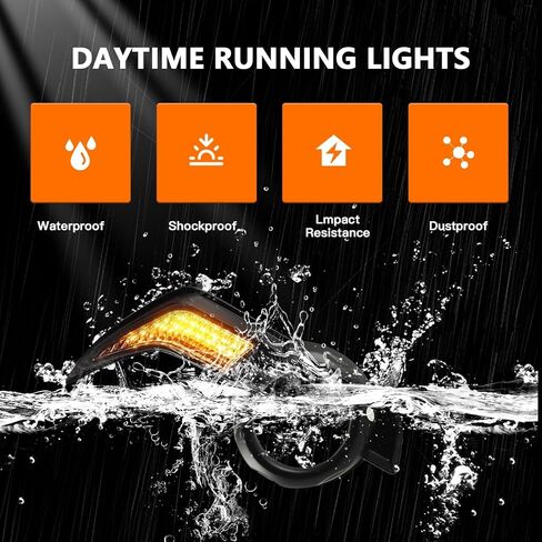 مصابيح ضباب LED متوافقة مع الجيل الخامس من تويوتا 4 رنر 2014-2024 - مصابيح تشغيل نهارية بيضاء DRL ومصابيح إشارة الانعطاف المتسلسلة الكهرمانية in Kuwait