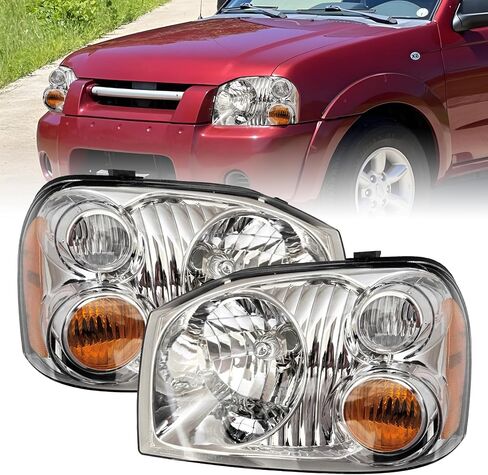 المصباح الأمامي متوافق مع Nissan Frontier 2001 2002 2003 2004 استبدال المصابيح الأمامية لمبيت الكروم 260608Z325، NI2502130، 260108Z325، NI2503130 بدون لمبات الجانب الأيسر والأيمن (كروم) in Kuwait