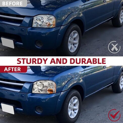 المصباح الأمامي متوافق مع Nissan Frontier 2001 2002 2003 2004 استبدال المصابيح الأمامية لمبيت الكروم 260608Z325، NI2502130، 260108Z325، NI2503130 بدون لمبات الجانب الأيسر والأيمن (كروم) in Kuwait