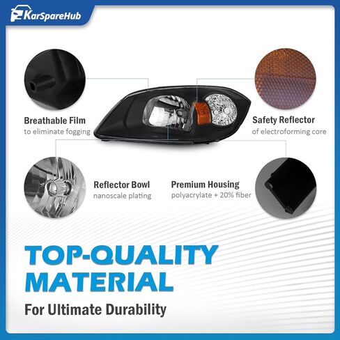 Headlights for 2005-2010 Chevy Chevrolet Cobalt/2005-2006 Pontiac Pursuit/2007-2009 Pontiac G5(Bulbs included), Chrome in Saudi Arabia