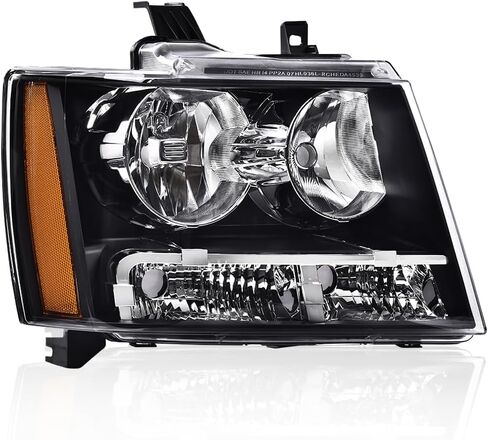 PIT66 مجموعة المصابيح الأمامية الأمامية متوافقة مع Chevy Suburban Tahoe 2007-2014 Fit Chevy Avalanche Headlamps 2007-2013 عدسات شفافة مبيت أسود عاكس شفاف in Saudi Arabia