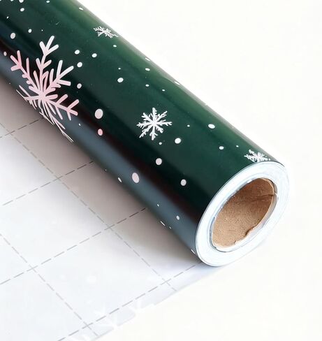 DiffyGo Christmas Wrapping Paper Roll,Snowflake Design for Christmas,Winter,Holiday (Red + White) in Saudi Arabia