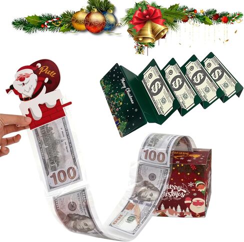 2 حزمة من صندوق نقود عيد الميلاد، حامل بطاقات هدايا عيد الميلاد المفاجئة، هدايا الحفلات الاحتفالية، هدايا نقدية تحت عنوان سانتا وبطاقات تهنئة للعطلات in Kuwait