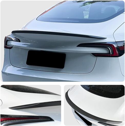 TSTORY Tesla Model Y Juniper 2025-2026 أحدث 100% من ألياف الكربون الحقيقية سبويلر خلفي أداء نوع سبويلر جناح خلفي Tesla Model Y Accessories 2025 2026 (موديل Y Juniper-Mate Carbon Fiber) in Saudi Arabia