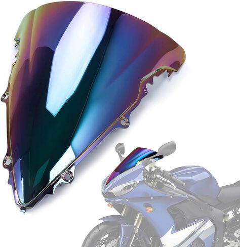 Windshield Windscreen Double Bubble Front Wind Screen Shield Protective Cover for YZF R6 2003 2004 2005 and for YZF R6S 2006 2007 2008 2009(ColorfulA) in Saudi Arabia