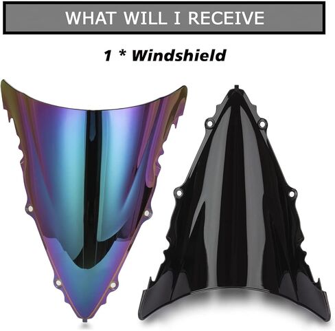 Windshield Windscreen Double Bubble Front Wind Screen Shield Protective Cover for YZF R6 2003 2004 2005 and for YZF R6S 2006 2007 2008 2009(ColorfulA) in Saudi Arabia
