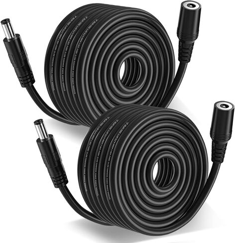 SIOCEN【2-Pack】DC Power Extension Cable 13ft 5.5mm x 2.1mm 12V DC Security Camera Extension Cord Male to Female for CCTV Indoor,Standalone LED Strip,DC Power Supply Adapter Extender Cable in Kuwait
