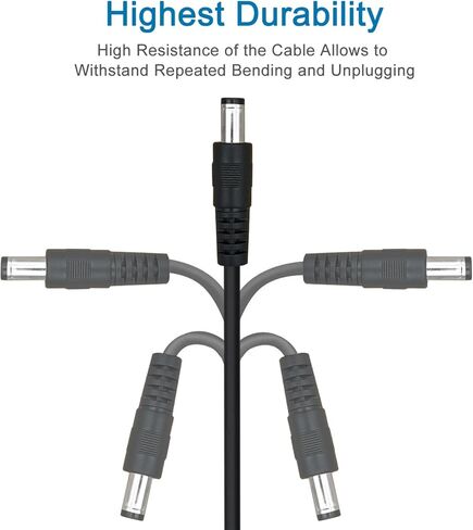 SIOCEN【2-Pack】DC Power Extension Cable 13ft 5.5mm x 2.1mm 12V DC Security Camera Extension Cord Male to Female for CCTV Indoor,Standalone LED Strip,DC Power Supply Adapter Extender Cable in Kuwait