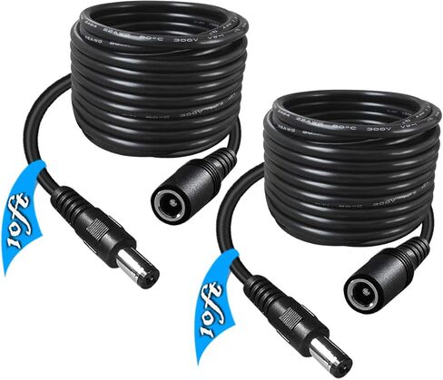 SIOCEN【2-Pack】DC Power Extension Cable 13ft 5.5mm x 2.1mm 12V DC Security Camera Extension Cord Male to Female for CCTV Indoor,Standalone LED Strip,DC Power Supply Adapter Extender Cable in Kuwait