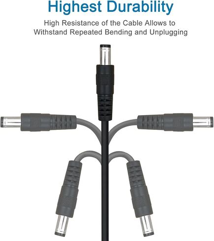 SIOCEN【2-Pack】DC Power Extension Cable 13ft 5.5mm x 2.1mm 12V DC Security Camera Extension Cord Male to Female for CCTV Indoor,Standalone LED Strip,DC Power Supply Adapter Extender Cable in Kuwait