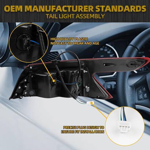 مصباح خلفي LED من Dasbecan متوافق مع 2016-2018 Nissan Maxima الضوء الخلفي للمصباح الخلفي الأيسر للسائق استبدال # 265554RA2A NI2804104 in Kuwait
