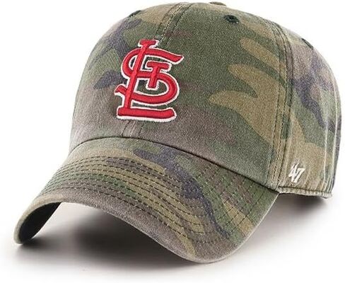 47 Brand St. Louis Cardinals Clean Up قبعة قابلة للتعديل - قبعة بيسبول MLB - كاكي/أحمر، للجنسين، للبالغين in Saudi Arabia