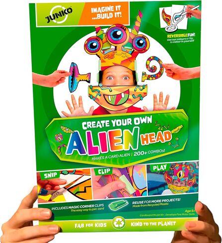 JUNKO Create Your Own Firefighter, Viking, and Space Action Helmet | Build and Color DIY Paper Craft Kit for Kids | Fun Rainy Day Activity in Saudi Arabia