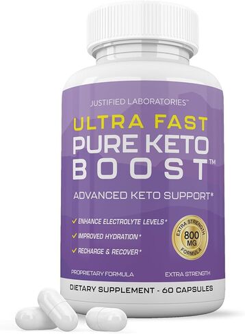 Ultra Fast Pure Keto Boost Pills 1275MG New & Improved Formula Contains Apple Cider Vinegar Extra Virgin Olive Oil Powder Green Tea Leaf 60 Capsules in Kuwait