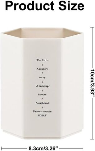 Hexagonal Pencil Holder, Creative Fashion Cute Desktop Storage Box Perfect for Office School Classroom and Home Desktop (White) in Saudi Arabia