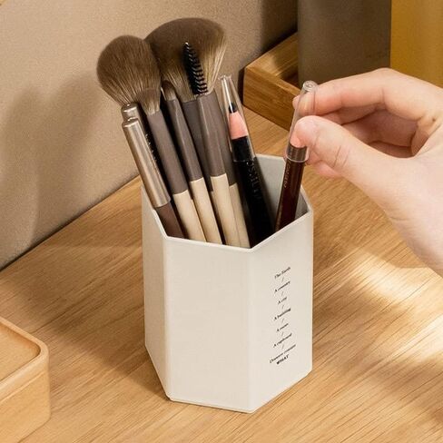 Hexagonal Pencil Holder, Creative Fashion Cute Desktop Storage Box Perfect for Office School Classroom and Home Desktop (White) in Saudi Arabia